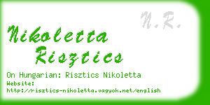 nikoletta risztics business card